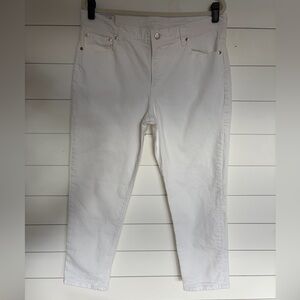 GAP Girlfriend Mid Rise Jeans Sz 14 White Stretch